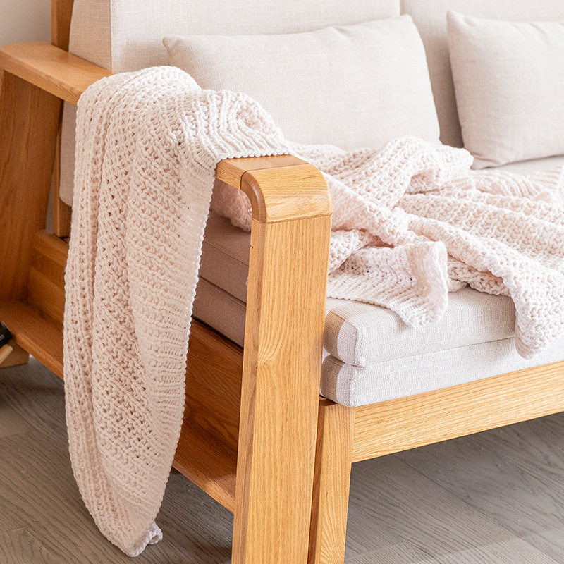 Winter Warm Thick Stick Needle Stereo Texture Sofa Blanket, Versatile Acrylic Air-Conditioned Room Bedroom Throw Blanket for All Seasons