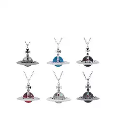 Xijia High Version Large Orb Stereo Earth Planet Necklace 20mm Glass Bead Pendant High-End Sweater Chain