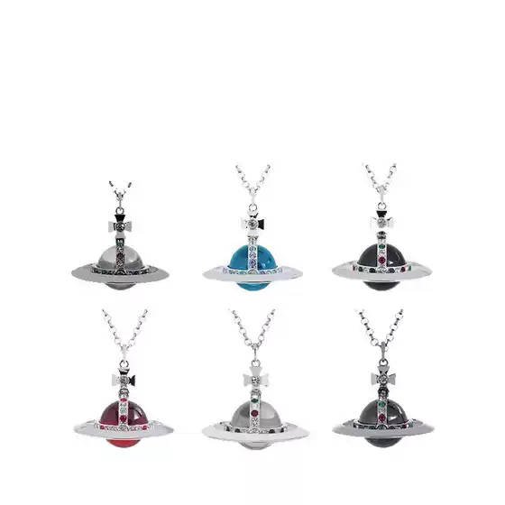 Xijia High Version Large Orb Stereo Earth Planet Necklace 20mm Glass Bead Pendant High-End Sweater Chain