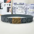 Gray printed square dr antique gold buckle