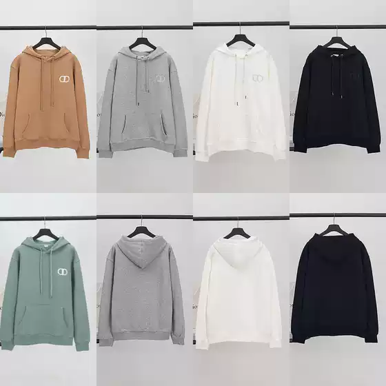 Dior Style Premium Icon Badge Embroidered Casual Unisex Hoodie for 2025 Fall/Winter