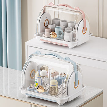 Baby Bottle Storage Box Cross-border Storage Box Dust-proof Draining Rack Baby Tableware Storage Bowl and Chopsticks Supplementary Food Tool Storage Rack Cabinet