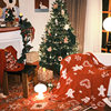 Class a Christmas Half-Velvet Sofa Blanket, Festive Atmosphere Knitted Blanket, Autumn and Winter Plush Nap Blanket