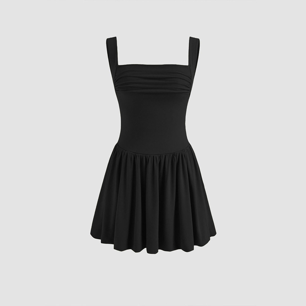 French Style Wide Strap Bodycon Dress Summer Fashion Elegant Design Comfortable Fit Available for Wholesale