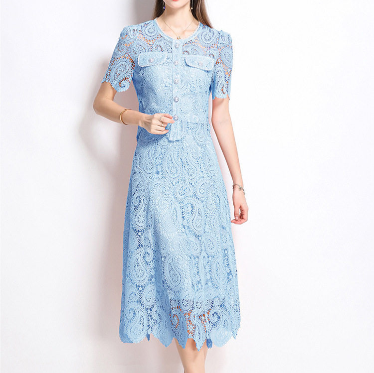 Lace Two Piece Set Embroidered Top and Skirt Elegant Spring Summer Fashion for Women Wholesale Available