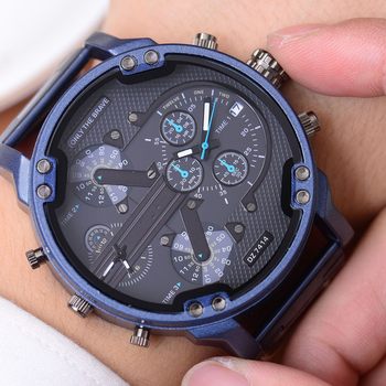 Dz Spot Men's Watch 7414 Personalized Large Dial Trendyy Watch Stainless Steel Band Quartz Watch Dropshipping