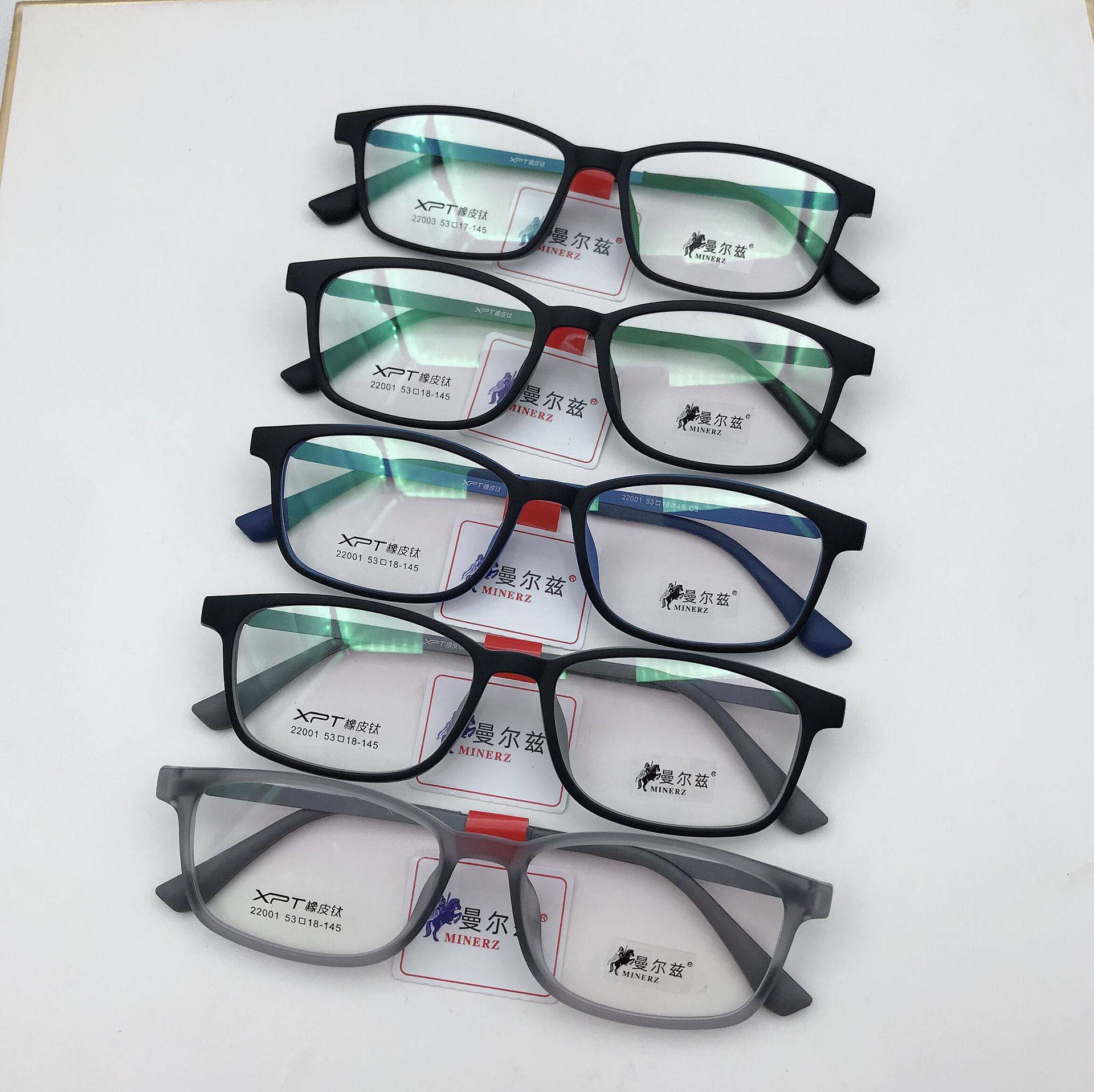 Shenzhen Ultra-Light Pure Titanium Rubber Titanium Glasses Frame Soft and Comfortable Memory Titanium Leg Elastic Paint Rubber Frame Myopia Glasses