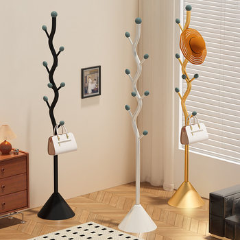 Vertical Floor-Standing Coat Rack, Tree-Shaped Clothes Rack, Simple Tree Branch Storage Rack, Movable Carbon Steel Clothes Rack for Bedroom and Living Room