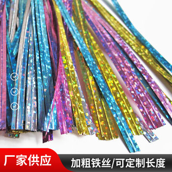10cm Laser Plastic Wire Tie Gold Thickeneded Iron Wire Bundle Cable Tie Colorful Handmade Metal Wholesale