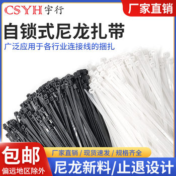 Self-Locking Nylon Cable Tie 4/5/6*200 Plastic Binding Cable Tie Wire Tie White Black