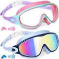 2100 children's model - pink green transparent + black blue gold plated (comes with nose clip earplugs + goggle box)
