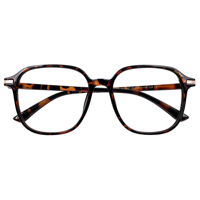 YC1287 New Large Frame Glasses Frame Women's Big Face Round Slimming Plain Face Myopia Glasses Available for Men Korean