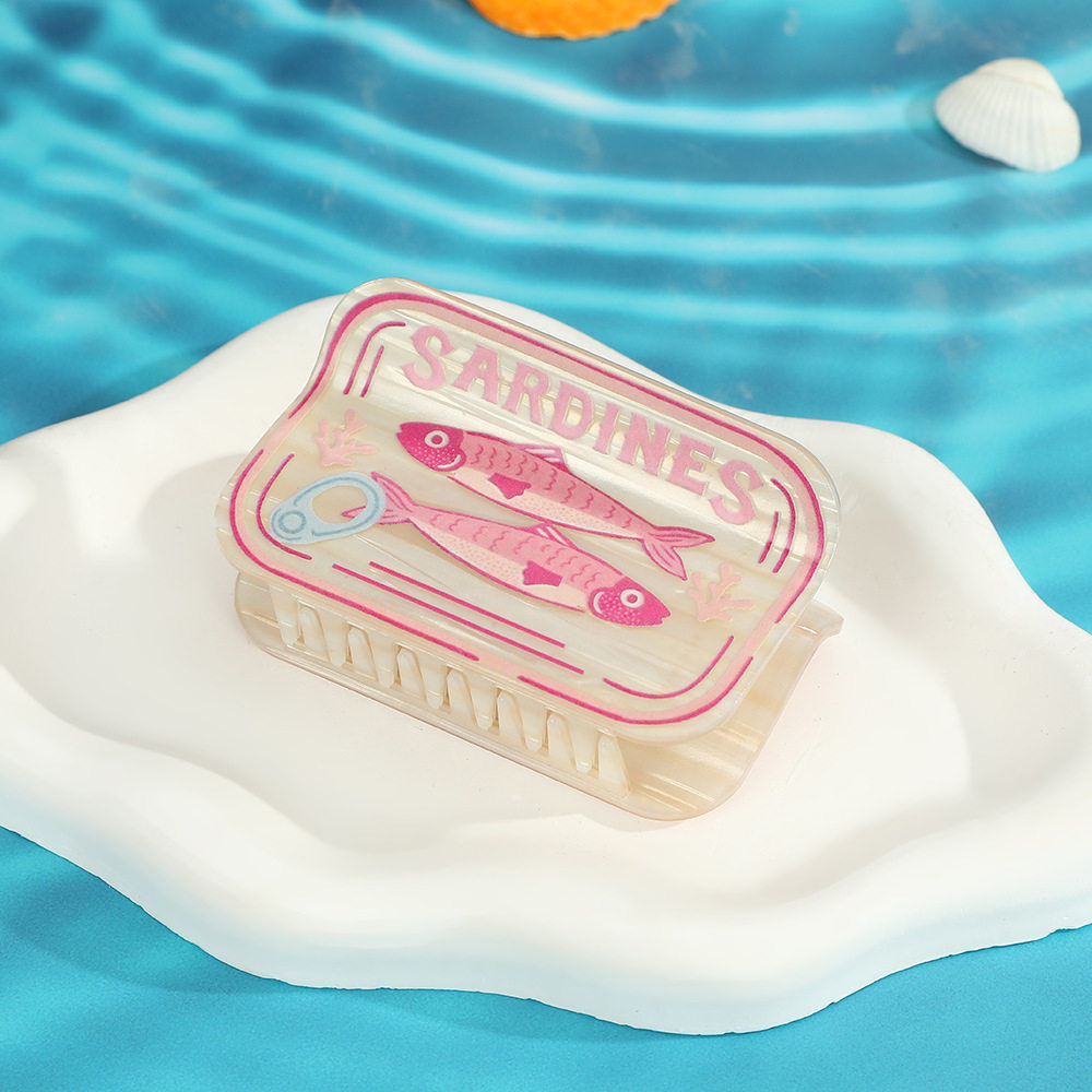 新款创意方形小鱼抓夹可爱高颜值女式后脑勺盘发鲨鱼夹厂家批发