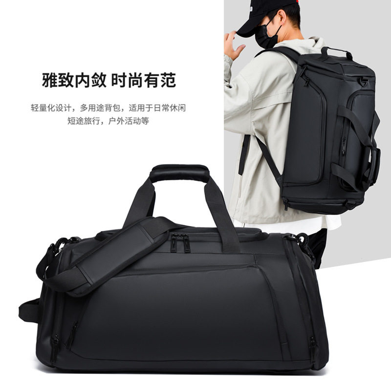 Cross-Border Wear-Resistant Travel Bag, High-End Sports Fitness Bag, Men's Wet and Dry Separation Shoulder Portable Luggage Bag with Shoe Compartment