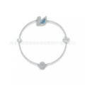 Blue diamond swan bracelet