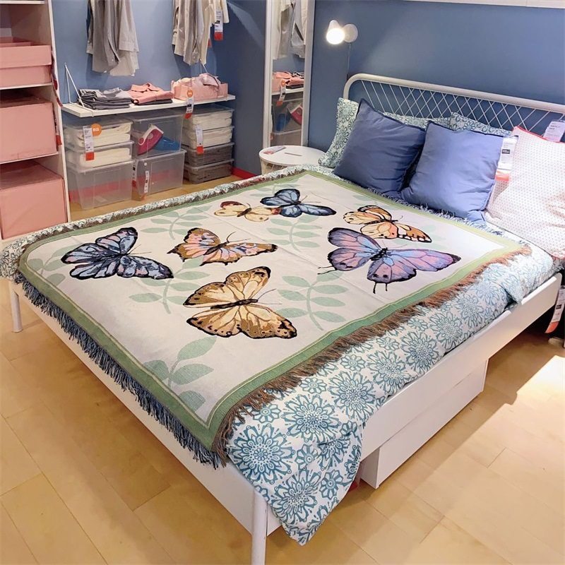 Cross-Border American Country Retro Thread Blanket Sofa Towel Full Cover Cloth Four-Season Decorative Cloth Cover Sofa Cushion Cover Blanket