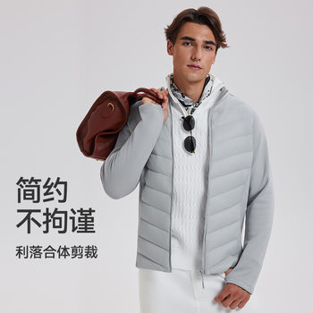 Sports down Jacket Men's Autumn and Winter Cold-Proof Goose down Light and Slim Outdoor Fitness Running Liner Warm Jacket Clip