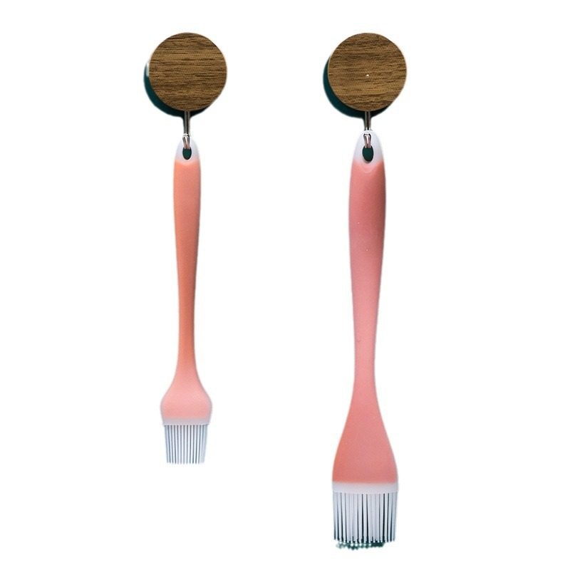 Large and Small Oil Brush Integrated Transparent Silicone Brush High Temperature Resistant Korean Barbecue Brush Food Grade Kitchen Baking Tools