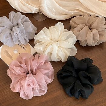 Sweet and gentle chiffon large intestine hair ring female temperament ponytail hair rope hair accessories fashion ball head tie hair band hair rope