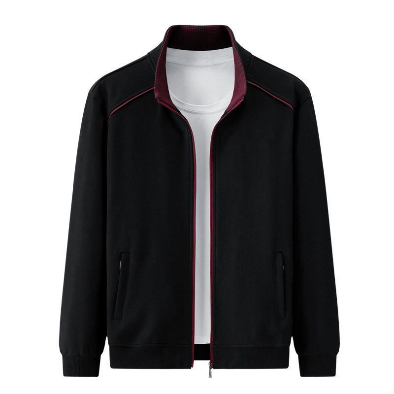 Áo Khoác Bomber Nam Cotton Khóa Kéo Cổ Đứng Phong Cách Thể Thao Màu Xám, Đen, Đỏ