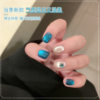 Spring and Summer Blue Cat Eye Nail Polish 2026 New Trendy Internet Celebrity Dazzling White-Enhancing Two-Tone Set for Nail Art