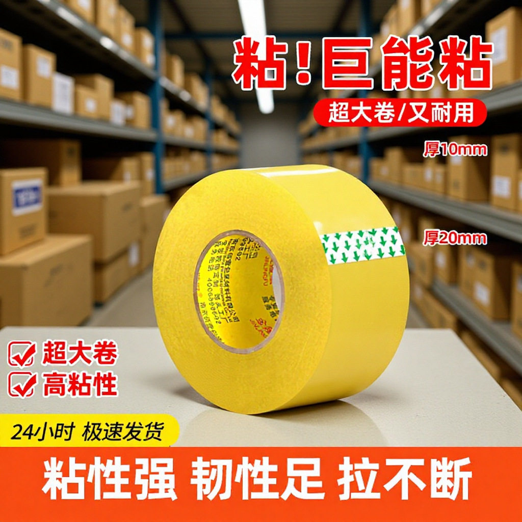 Transparent Tape High Viscosity Large Wide Tape Express Packaging Sealing Tape Widened Sealing Sealing Tape Wholesale