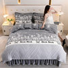 Winter Milk Velvet Bed Skirt Four-piece Set Thickened Double-sided Flannel Plush Bed Sheet Quilt Cover Coral Velvet Bed Winter