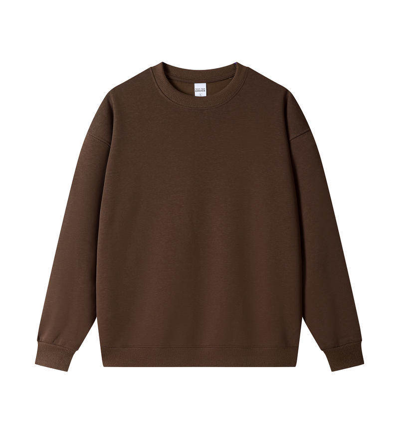 春秋款重磅350g纯棉复合圆领套头卫衣男潮牌纯色简约基础款打底衫