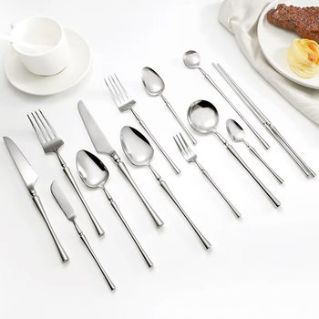Xiaomanyao Western Tableware Knife, Fork and Spoon Set 304 Stainless Steel Spoon Steak Knife and Fork Tableware Thickeneded Dessert Fork and Spoon