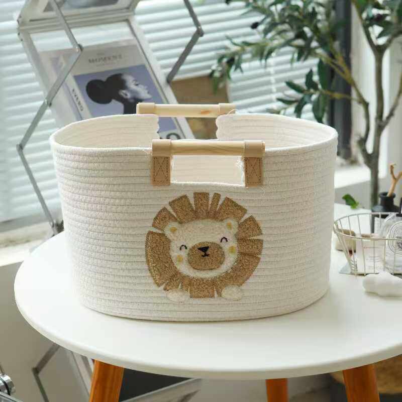 Cartoon Cotton Thread Woven Storage Basket Toy Snack Storage Basket Living Room Desktop Sundry Storage Basket Factory Direct Supply