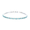 Light Luxury Blue Square Bracelet Necklace Finished Chain Handmade Jewelry Crystal Zircon Claw Chain One-Piece Wholesale Light Luxury Style