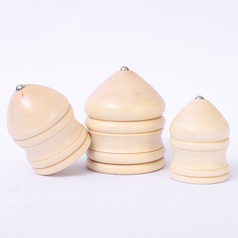 Ginkgo Wood Spinning Top Children's Toy, Flashing and Glowing Traditional Square Exercise Wooden Educational Trendy Glowing Toy