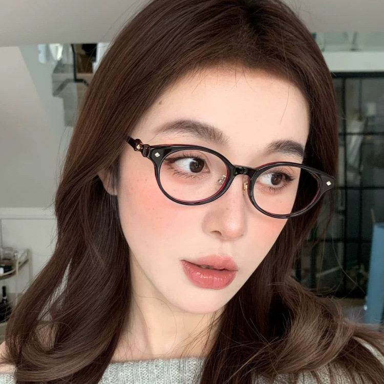 Small Saturn Eyeglass Frames with Butterfly Temples, Same Style as Western Empress Dowager, Nerd Vintage Acetate Lightweight Glasses, Large Frame Retro