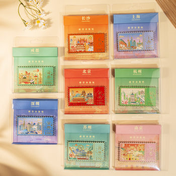 Original Scenic Spot Stamp Ticket Wenchuang Refrigerator Sticker Tourist City Creative Gift Soft Magnetic Commemorative Crafts Gift