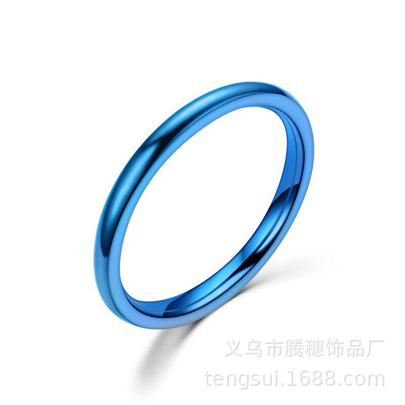 新款简约清爽内外球光板不锈刚钛纲戒指厂家直销源头厂家直销