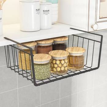 Under-Hanging Basket Bedside Storage Rack Student Dormitory Desk Wardrobe Layered Snack Kitchen Storage Shelf Space-Saving