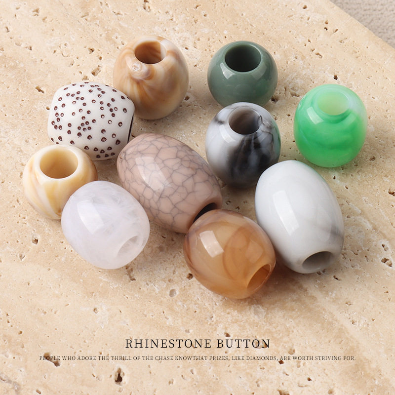 Pattern Gradient Button Button Beading DIY Two-Color Oval Acrylic Large Hole Skirt Shoelace Shoe Beads