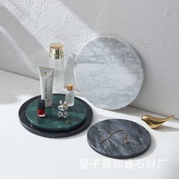 temu cross-border minimal wind round marble dinner plate decorative plate toilet bathroom cosmetics storage plate