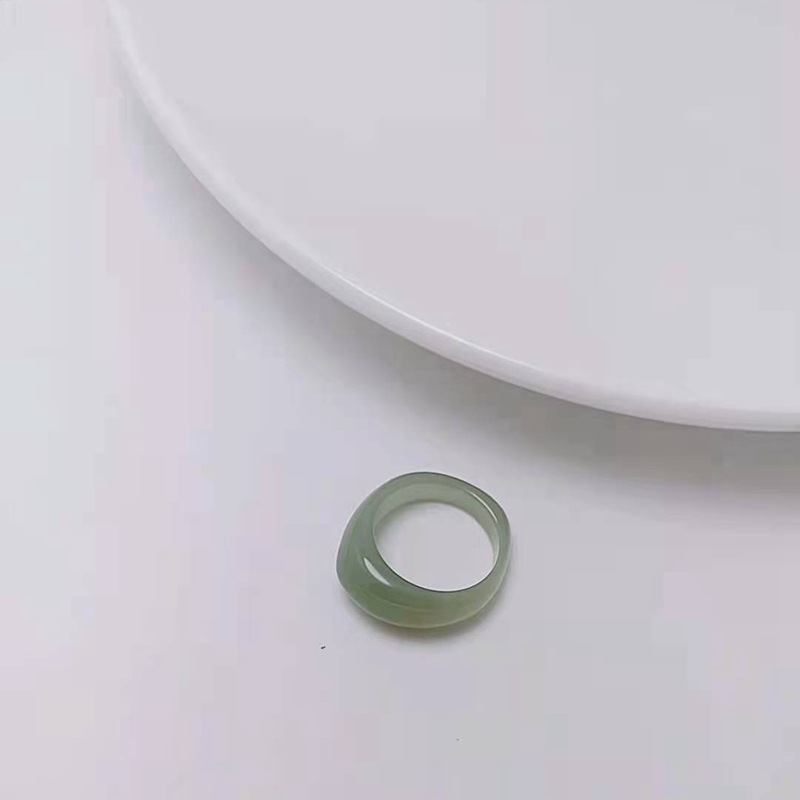 现货树脂醋酸戒指女混合彩色圆形方形指环套装外贸内销指圈批发