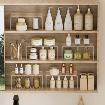 ZT1018 Acrylic Storage Rack Display Rack Desktop Desk Rack Transparent Storage Cup Rack Cabinet Partition Layered Rack