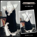 Black suspender nightgown