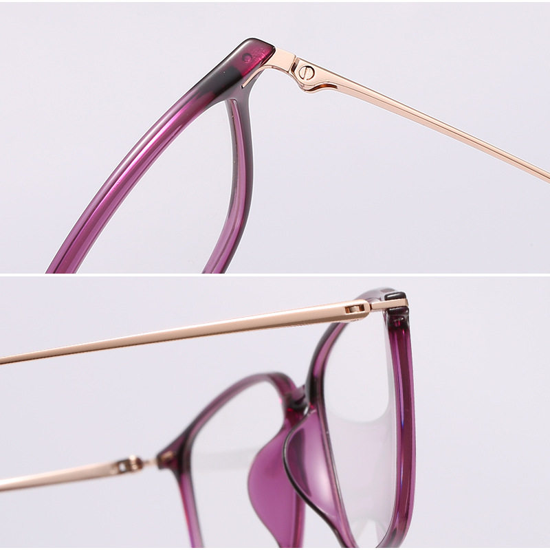 2514 Cross-border Ultra-light Plastic Steel Square Glasses Frames for Women's Myopia Face Repair and Plain Face-free Student Glasses Frames Tide Matching Degree Discoloration