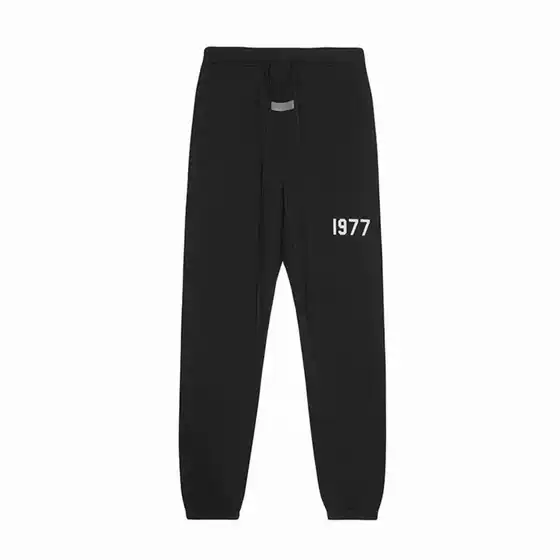 Essentials 1977 Fleece-Lined Sweatpants Autumn/Winter High Street Loose Trendy Unisex Joggers with Fleece