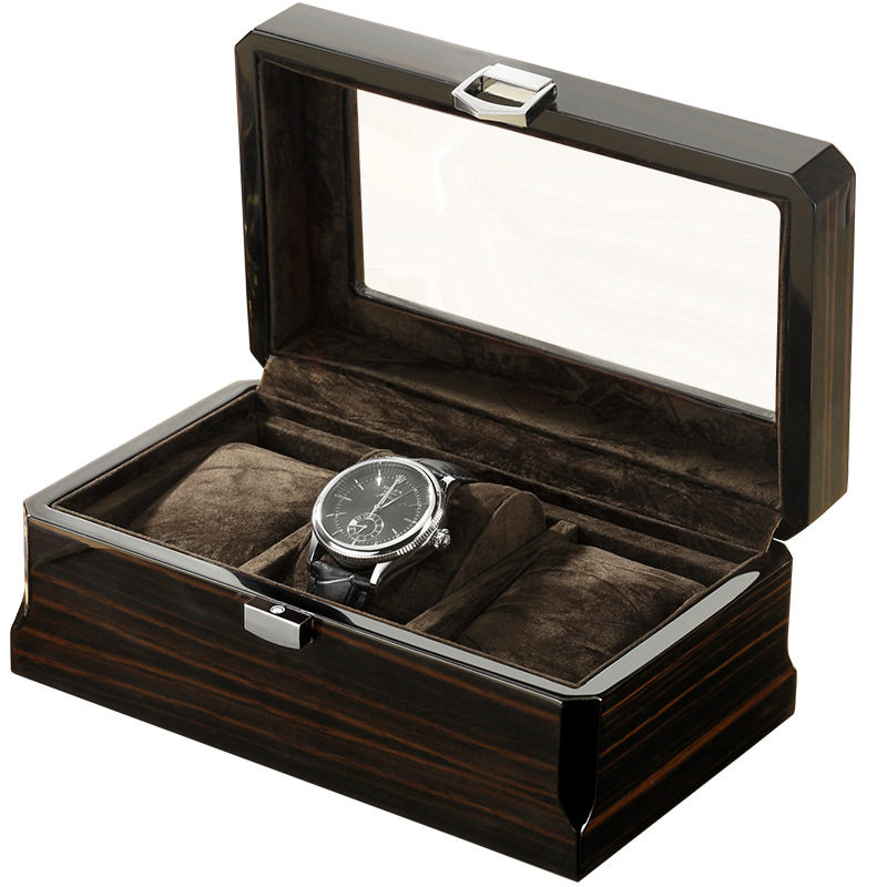 Watch Box Wooden Skylight Watch Box Wooden Jewelry Bracelet Bracelet Storage Box with Lock Watch Jewelry Display Box