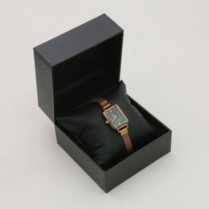 Leather Accord Pattern Watch Packaging Box, High-Grade Leather-Filled Paper Watch Box, Single Flip Watch Storage Display Watch Box