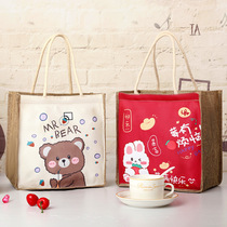 ins linen handbag woman fashion jumpy burqa bag cute little crowdpack Korean version foreign air casual lunchbox bag