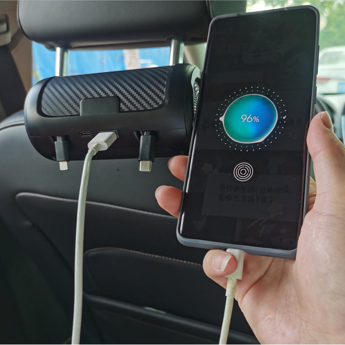 High-power PD50W car charger multi-port fast charging car telescopic one-to-four PD QC fast charging