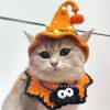 Pet Halloween knitted scarf cat dog ghost collar funny decorations cat and dog supplies wholesale