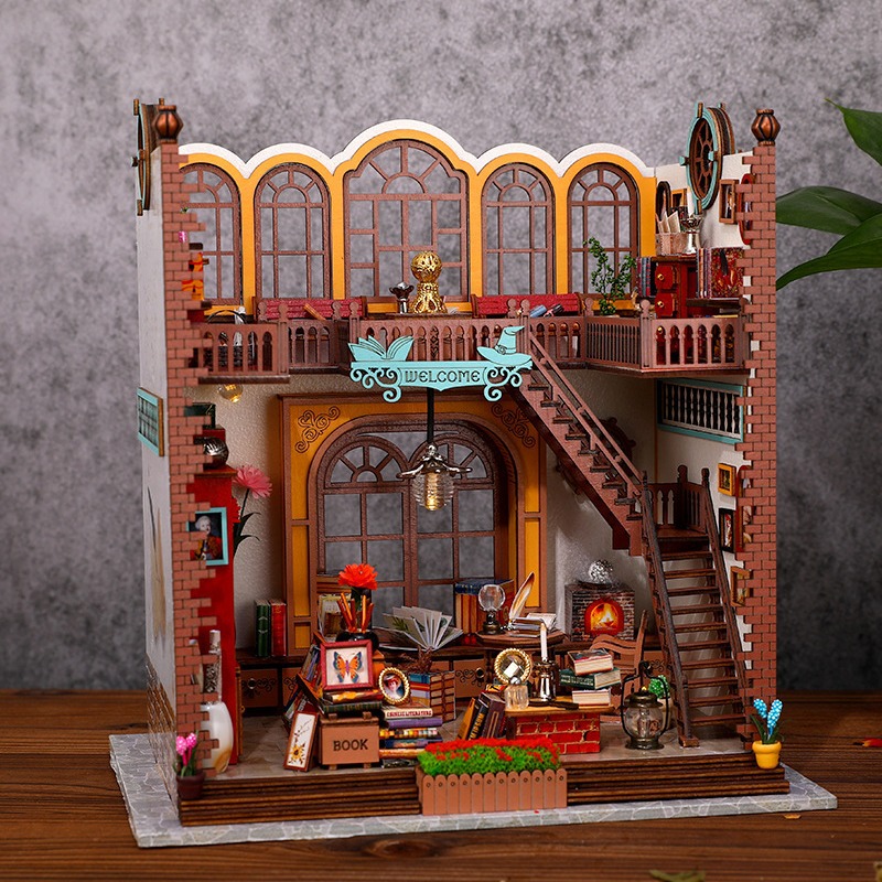 创意diy魔法书屋3d立体手工拼装建筑模型桌面摆件玩具礼物送女友 - 图2