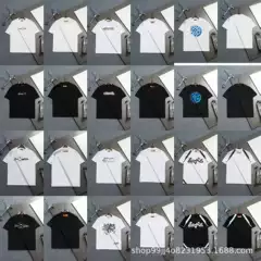 Cross-Border High-End Luxury Short-Sleeve Classic Round-Neck T-Shirt with Embroidered Letters for Men and Women, Loose Fit, Couple Style, Export